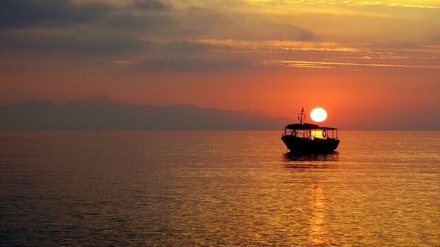 ギリシャのサントリーニ島（夕日）
