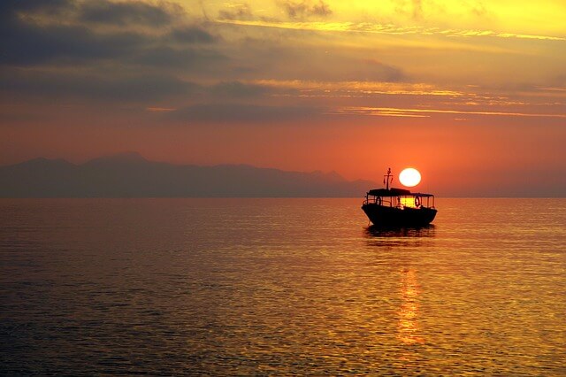 ギリシャのサントリーニ島（夕日）